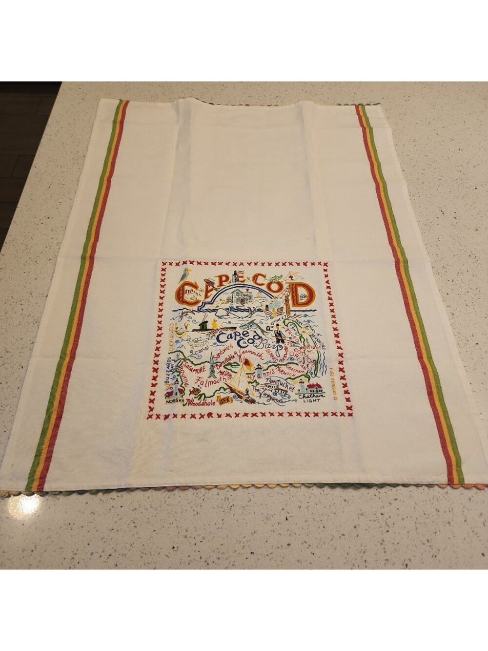 Catstudio Cape Cod Dish Towel - U.S. City Souvenir Kitchen and Hand Towel 27x21"